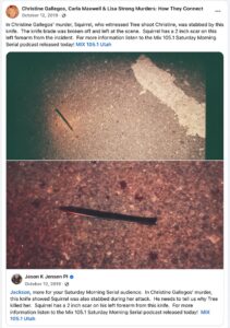 Private investigator Jason Jensen made this Facebook post regarding the Christine Gallegos homicide case on October 12, 2019.
