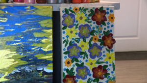 Paintings by Olha Svieshnikova are pictured in her Sandy apartment on Friday, June 12, 2026. (Mark Less, KSL)